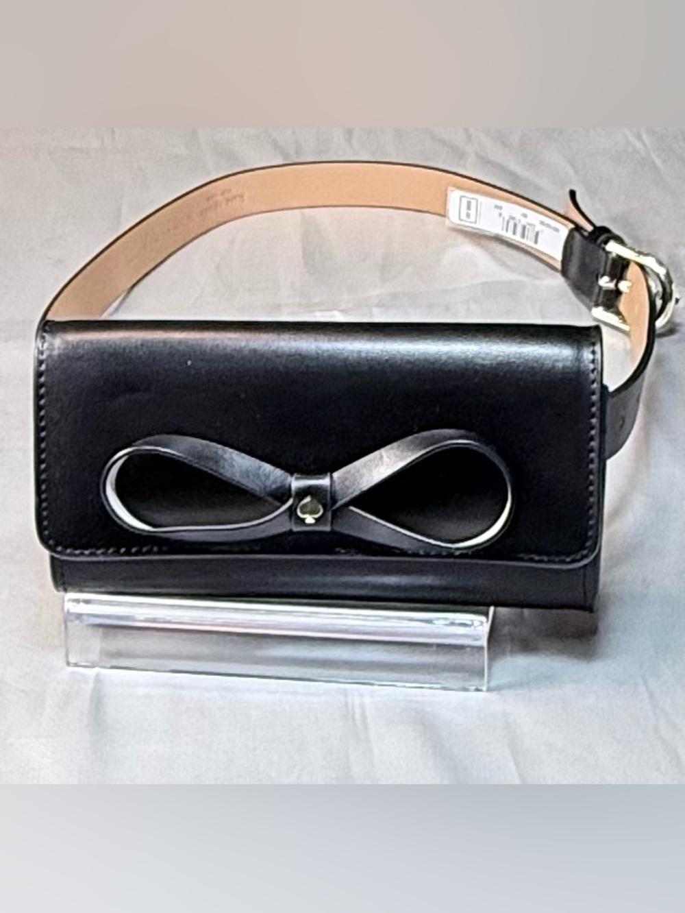 kate spade Black Leather Bow Belt Bag NWT